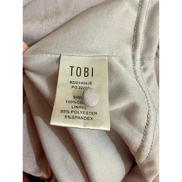 TOBI Lavender Purple Casual ButtonFront Mini Dress Eyelet Crochet Waist Sundress - Picture 10 of 10